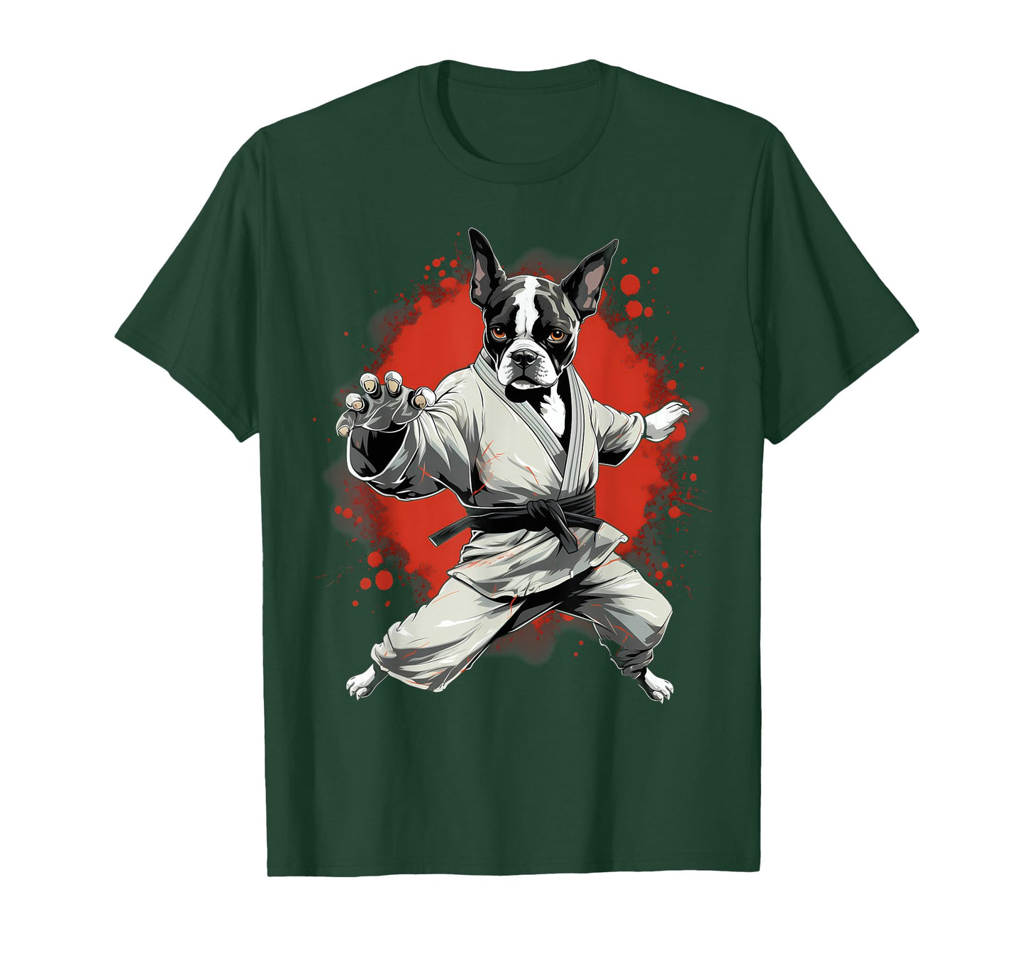 MMA Boston Terrier Dog Karate T-Shirt
