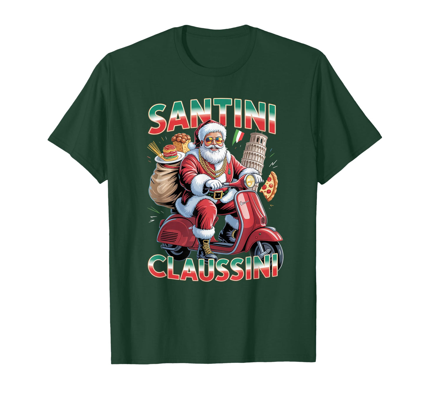 Italian Brainrot Christmas Santini Claussini Funny Santa T-Shirt