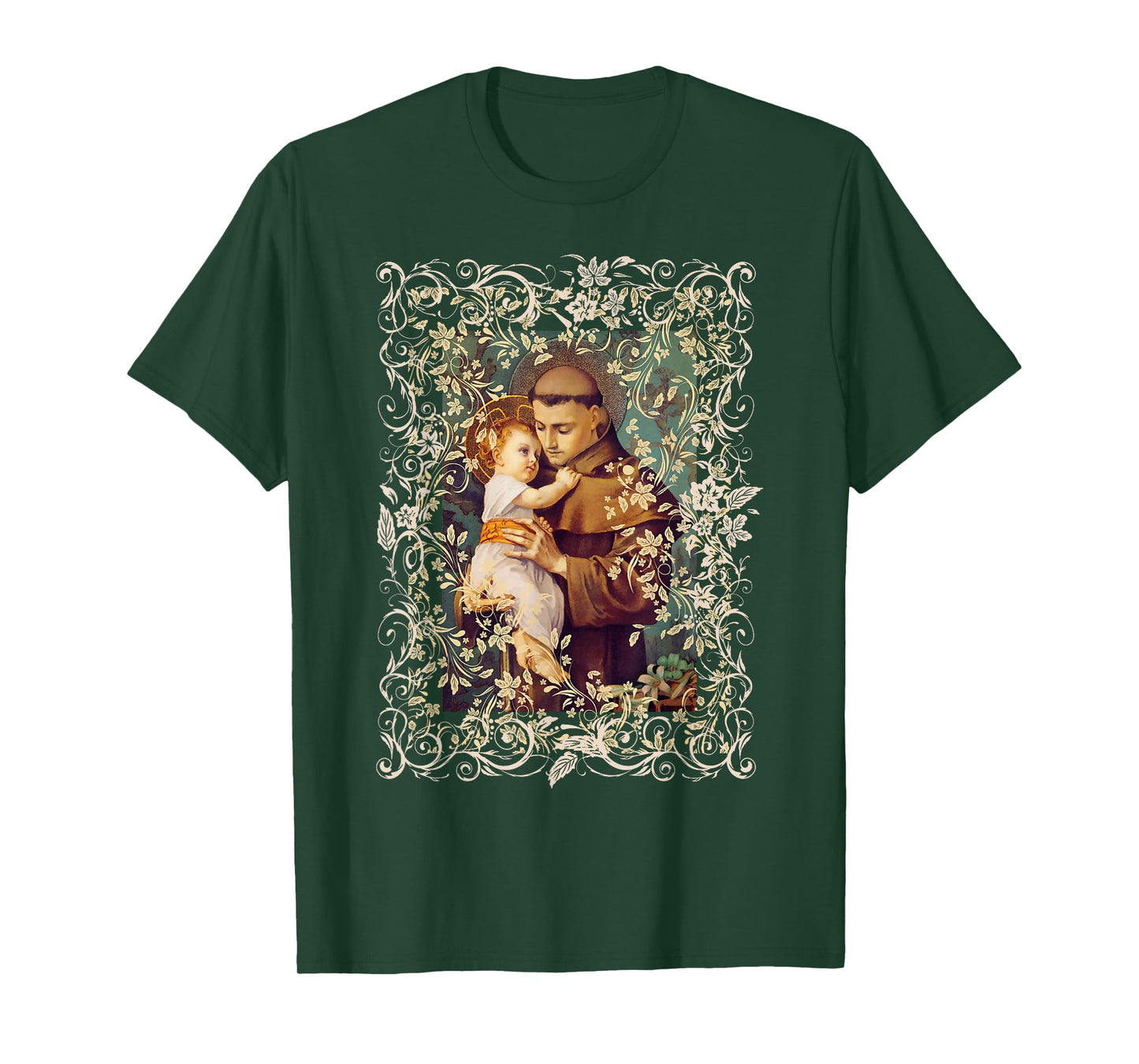 St Anthony of Padua Vintage Catholic Saint Infant Jesus T-Shirt