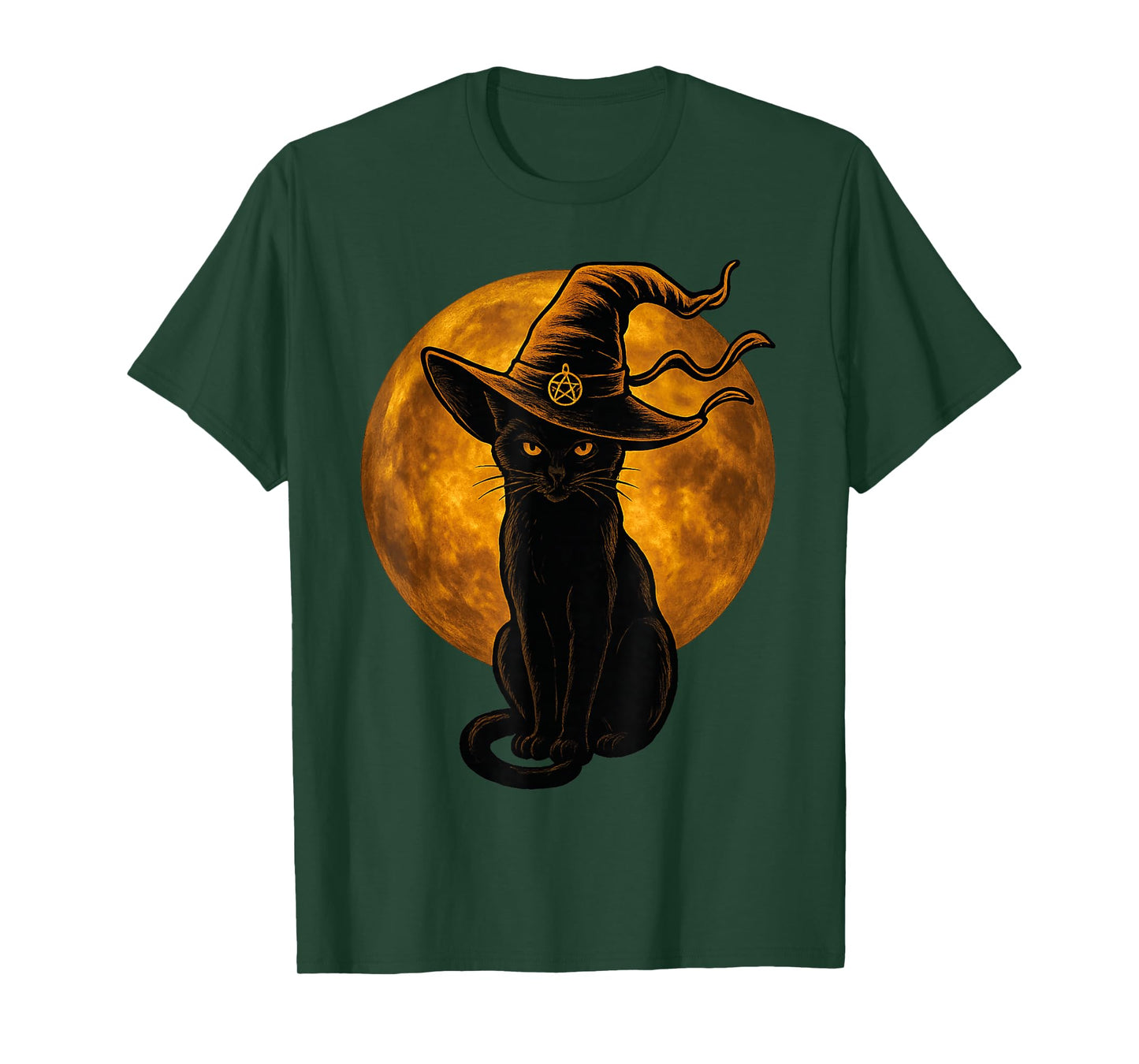 Black Cat Witch Scary Halloween Boo Ghosts T-Shirt