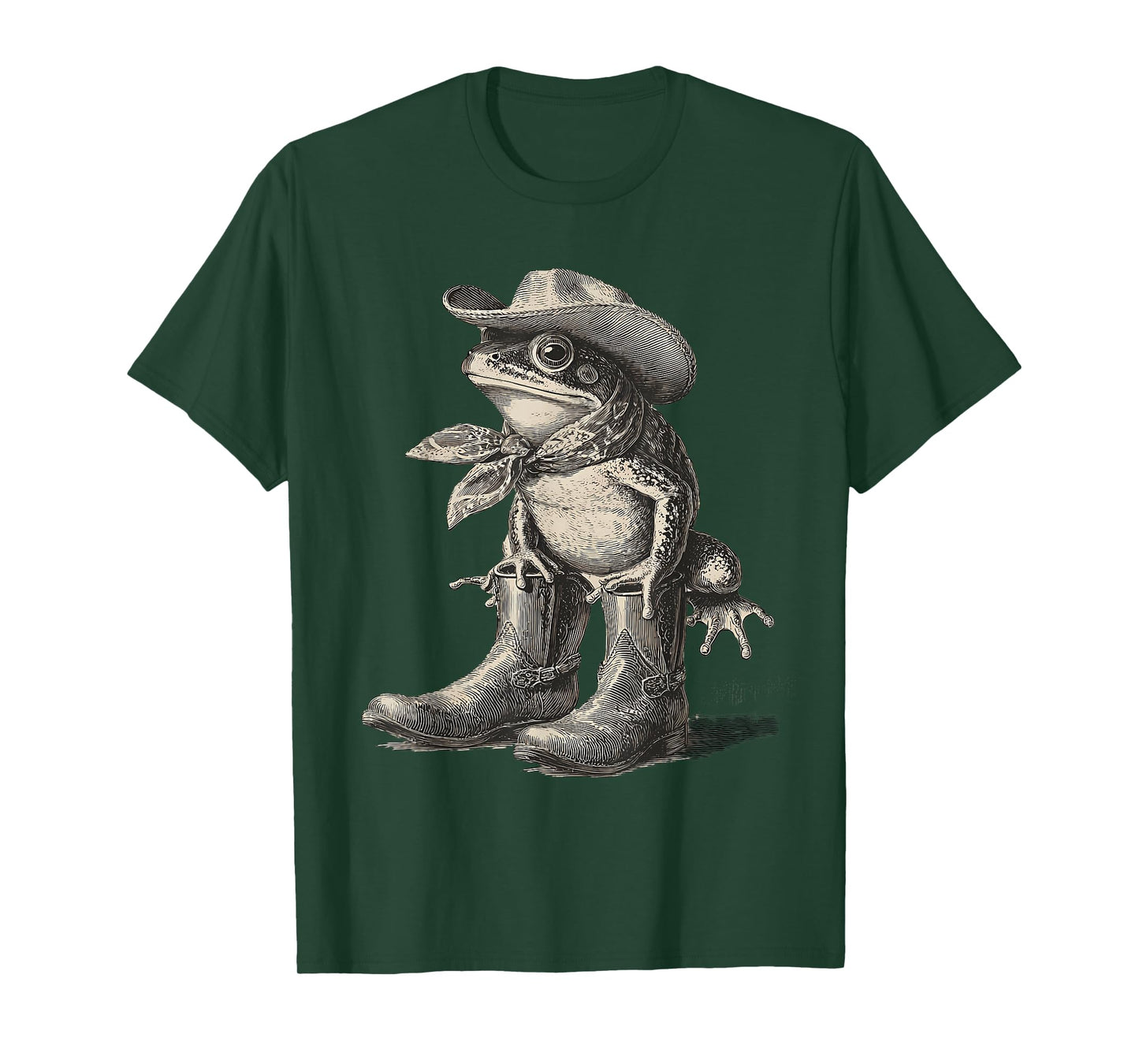 Frog Cowboy Vintage Toad Rodeo Cowgirl Western Country T-Shirt