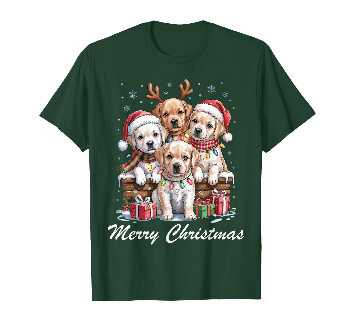 Labrador Merry Christmas Funny Dog Lovers Men Women Holiday T-Shirt