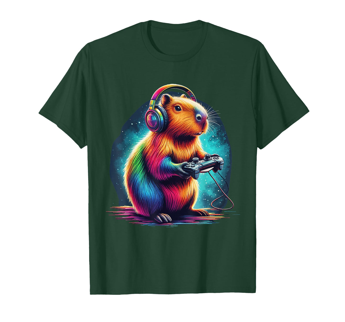 Capybara Gaming Shirt Video Game Colorful Capybara Gamer T-Shirt