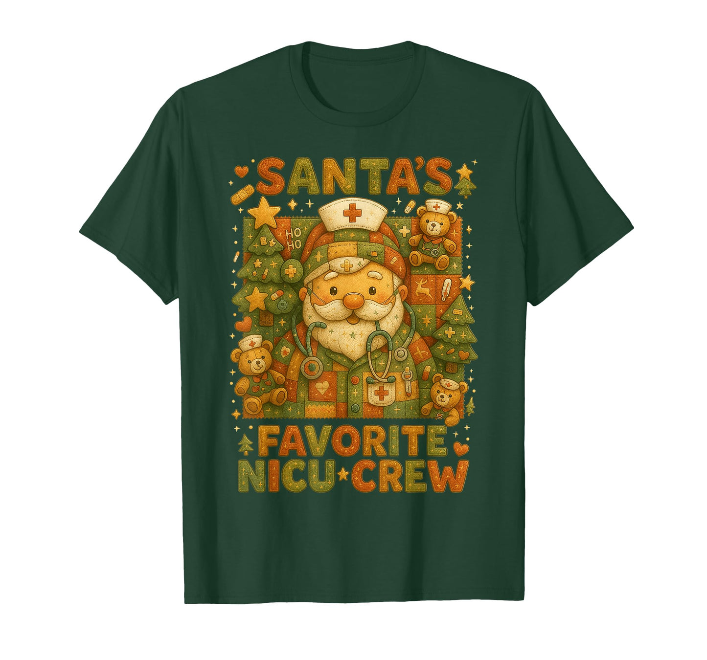 HUGvyn Christmas: NICU Nurses Santa Neonatal ICU Holiday T-Shirt