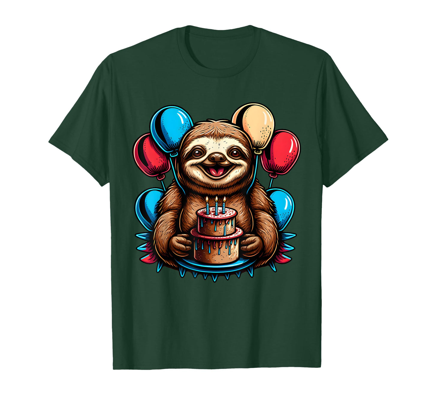 Sloth Birthday Shirt Girl Boy Mom Lazy Sloths Gift T-Shirt