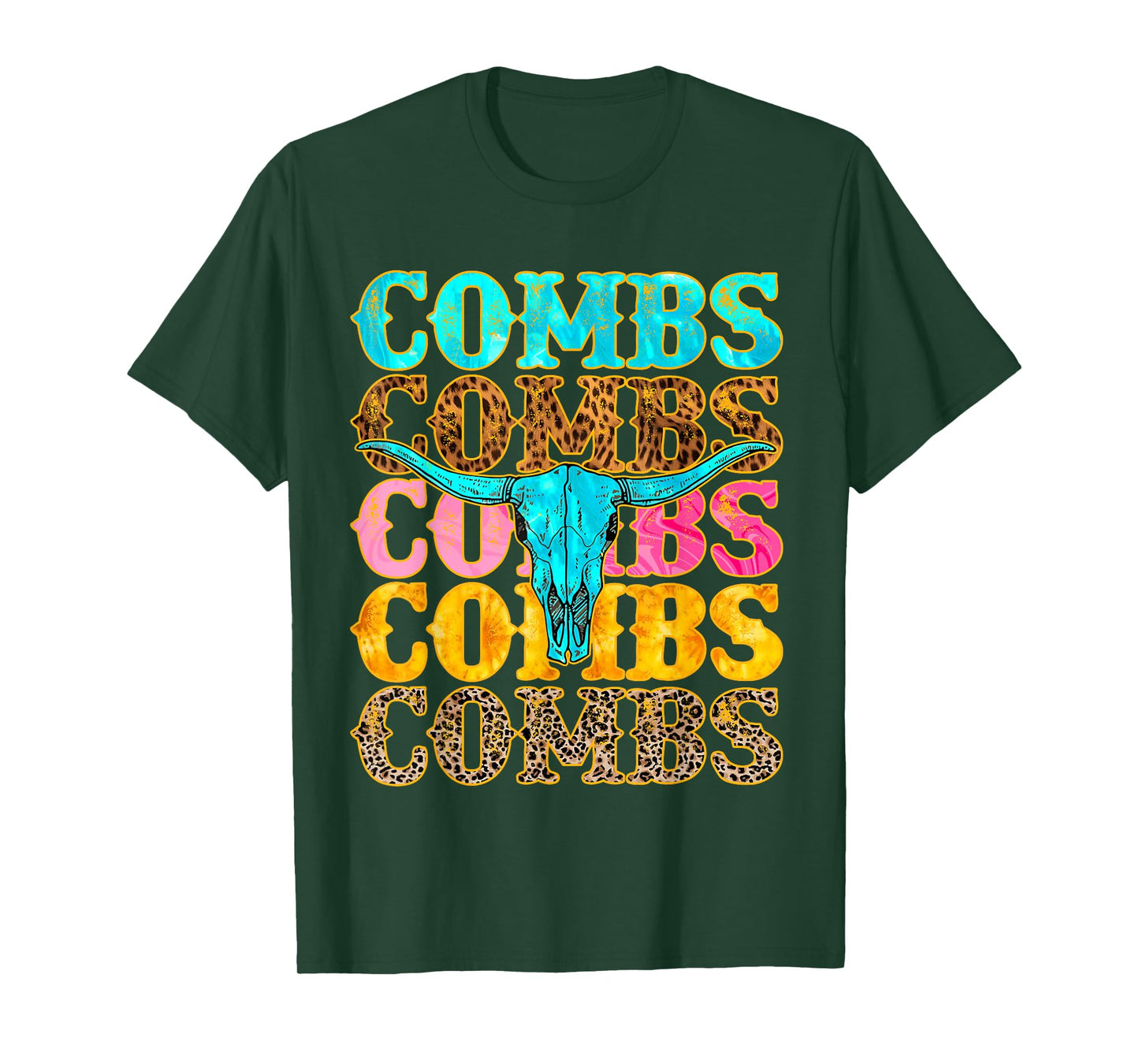 Funny Combs Country Music Western Skull Cowboy 90s T-Shirt