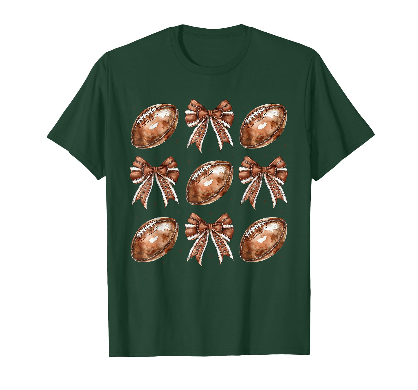 Autumn Coquette Bow Game Day American Football Player Coach T-Shirt