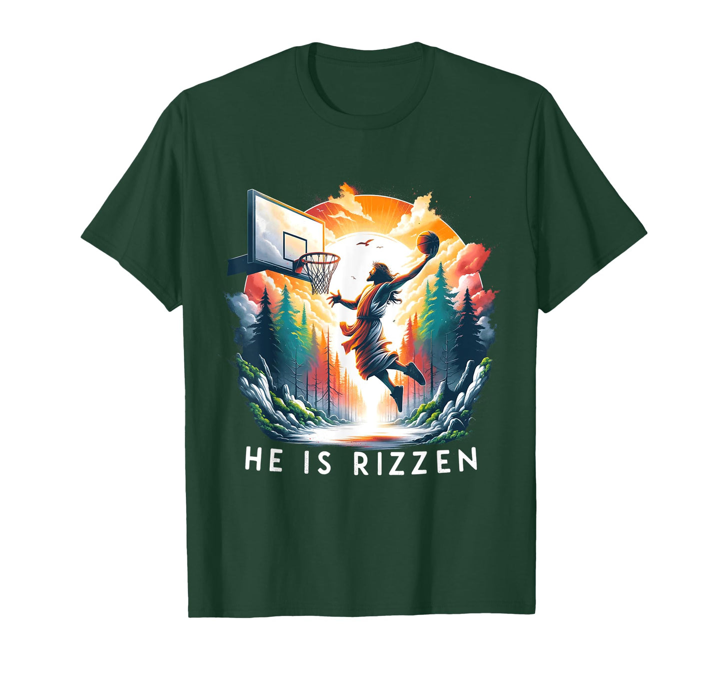Christian Jesus Basketball He Is Rizzen Jesus Is Rizzen T-Shirt