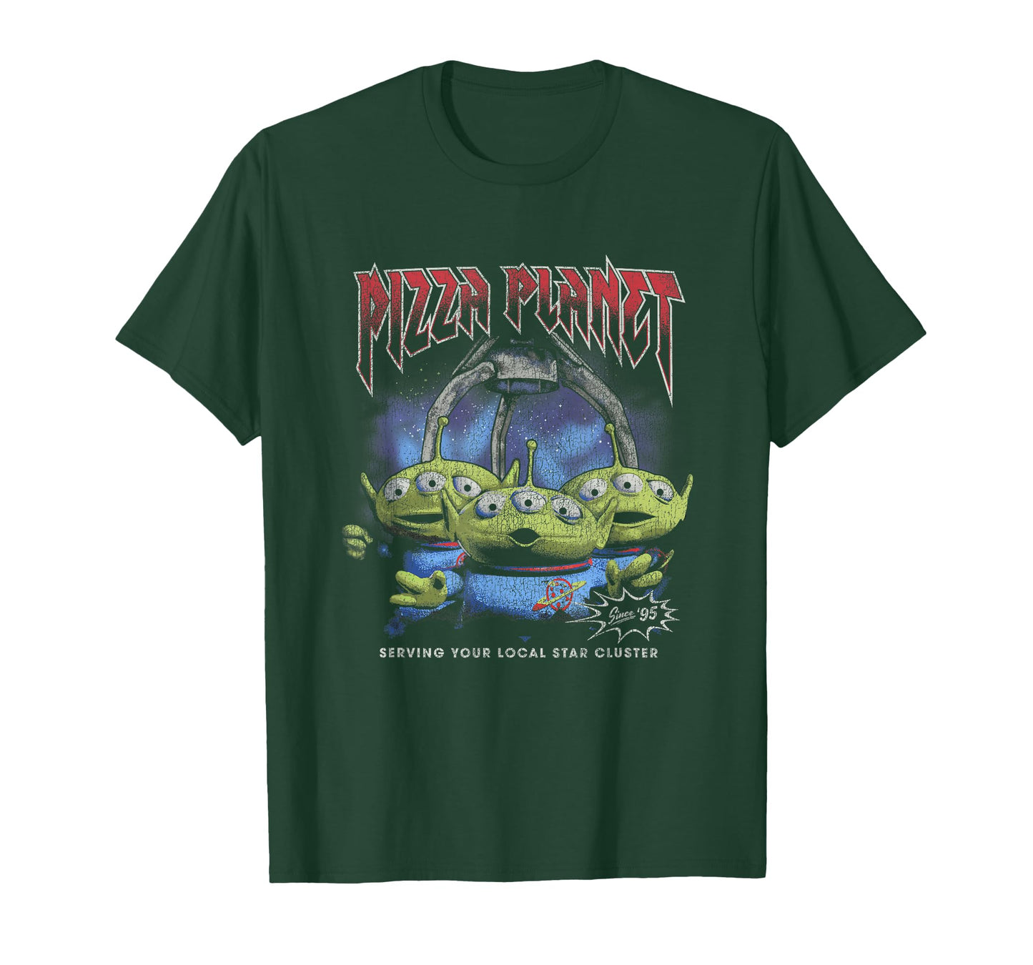 Disney Pixar Toy Story Pizza Planet Rock & Roll Aliens Retro T-Shirt