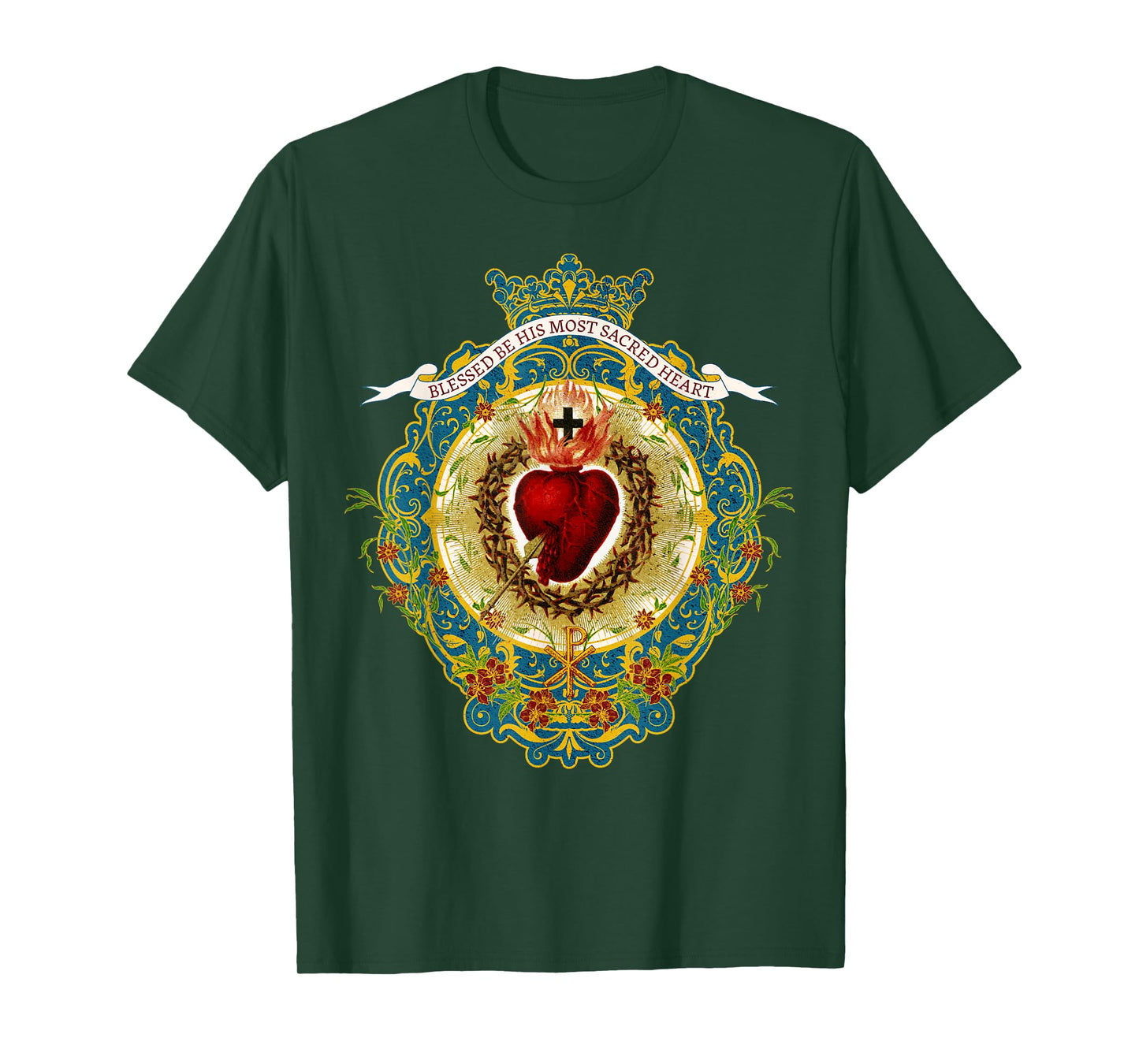 Sacred Heart of Jesus Symbol Divine Praises Vintage Catholic T-Shirt