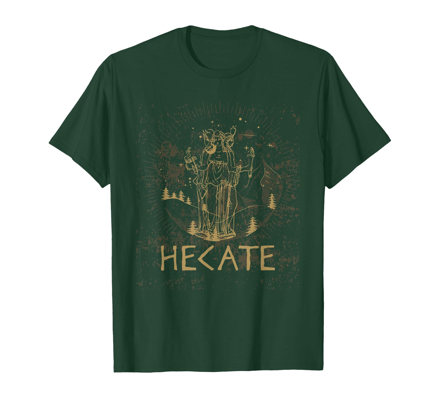 The Goddess Hecate Tarot Card Triple Moon Wiccan Witch T-Shirt