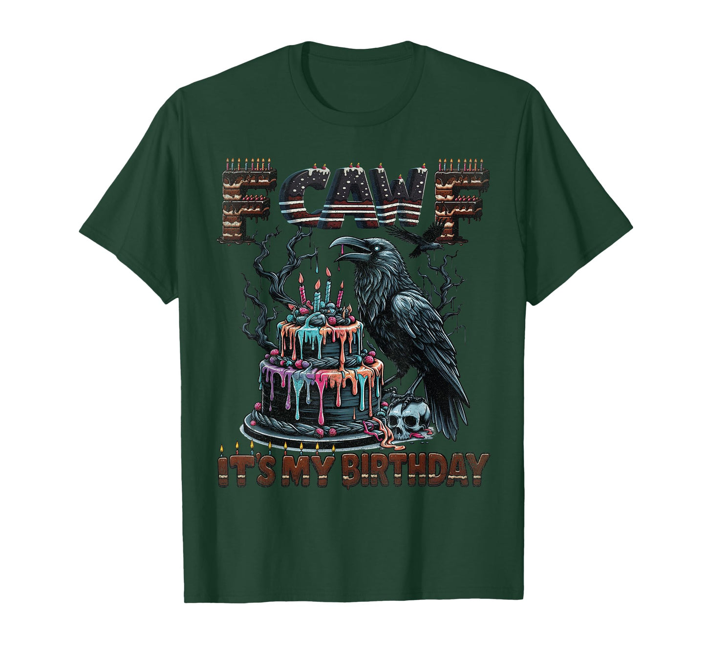 It's My Birthday Graphic Crow Raven Bird Funny Party T-Shirt