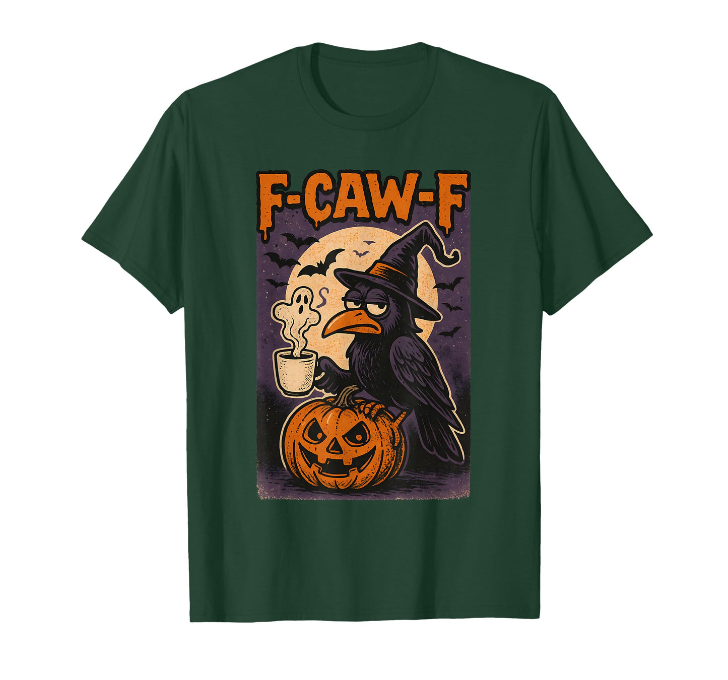 F Caw F T Shirt Women Funny Halloween F-Caw-F Crow Costume T-Shirt