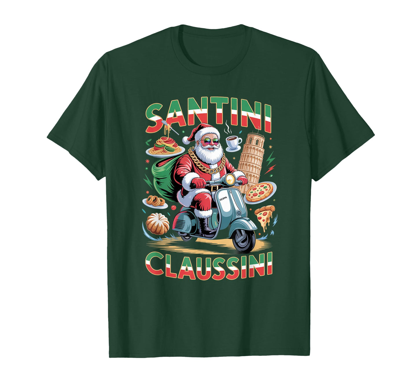 Italian Brainrot Christmas Santini Claussini Funny Santa T-Shirt