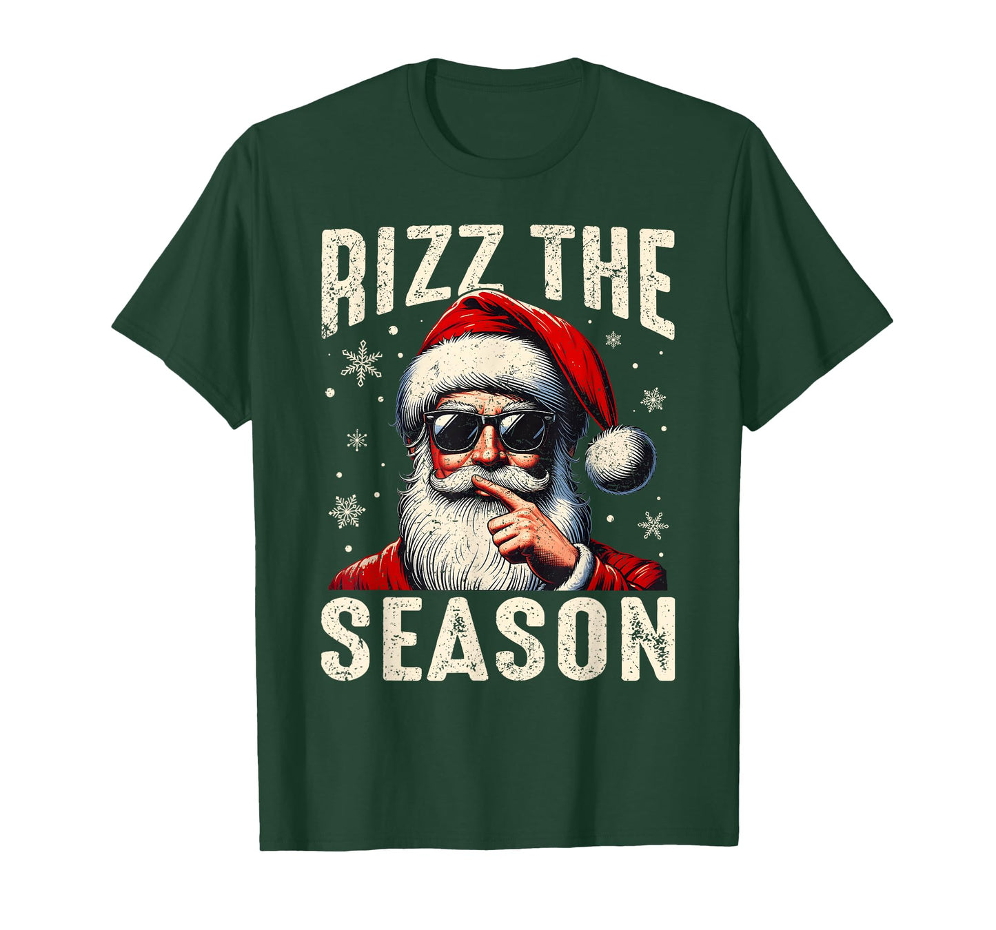 Funny Santa Claus Rizz Christmas Men Teen Boys Cozy Season T-Shirt