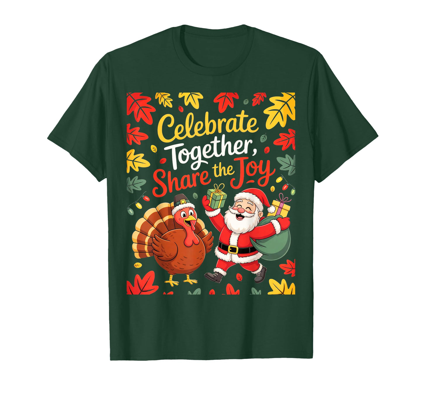 Funny Thanksmas Turkey Santa Claus Christmas Thanksgiving T-Shirt