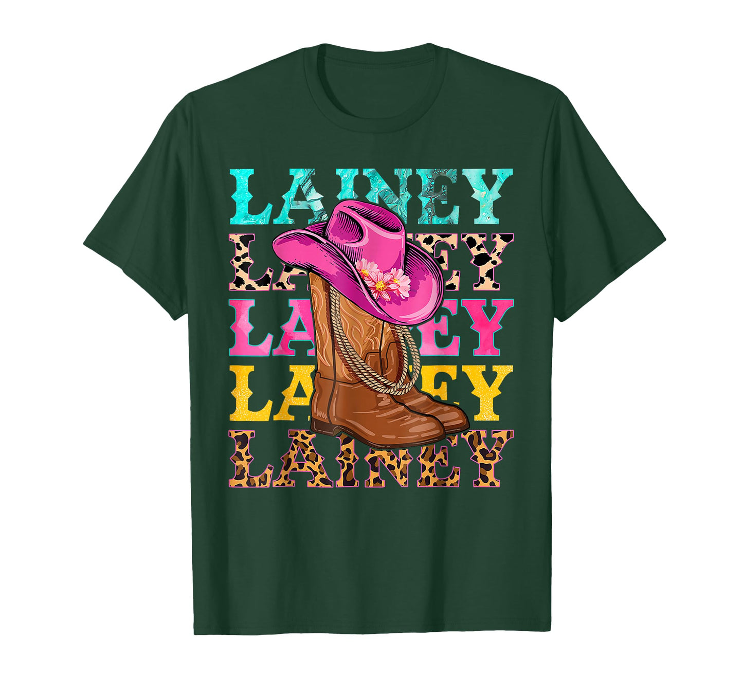 Western Cowgirl Lainey Personalized Black Unisex-Kids Western Casual T-Shirt
