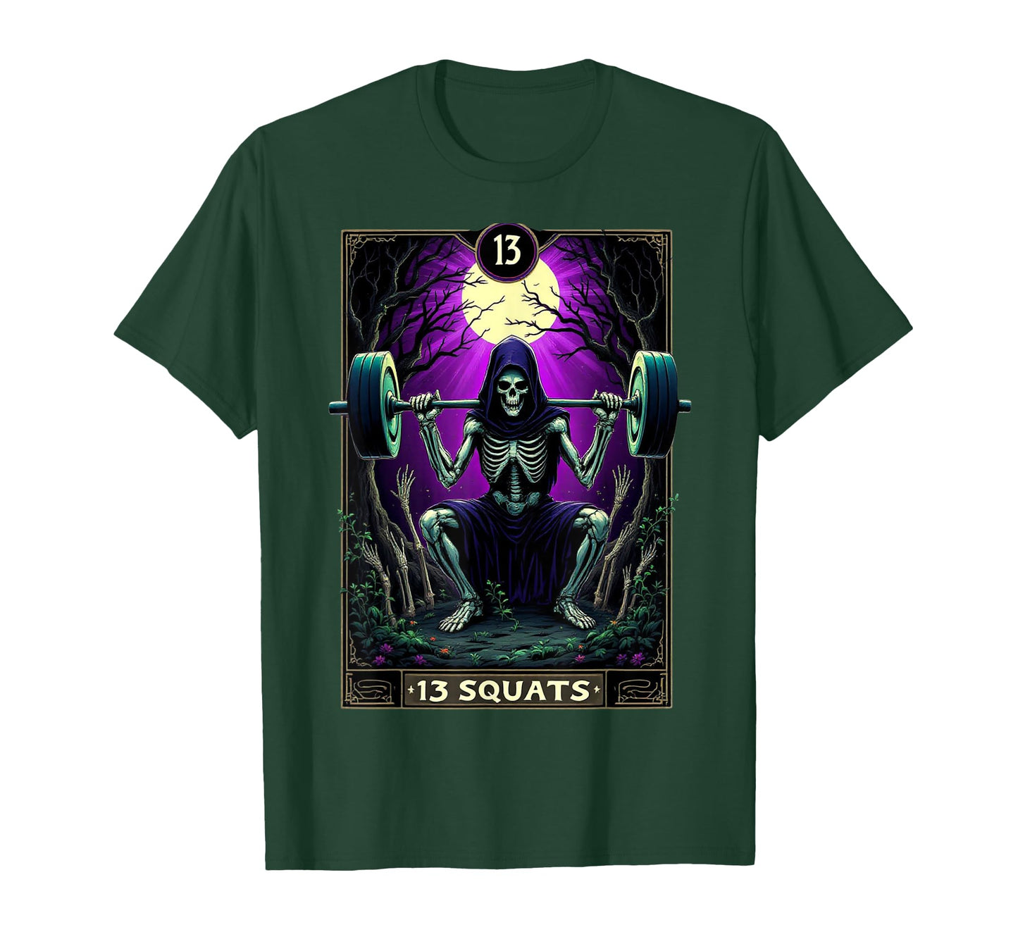 Funny Tarot Card Squats Gym Occult Workout Fitness T-Shirt