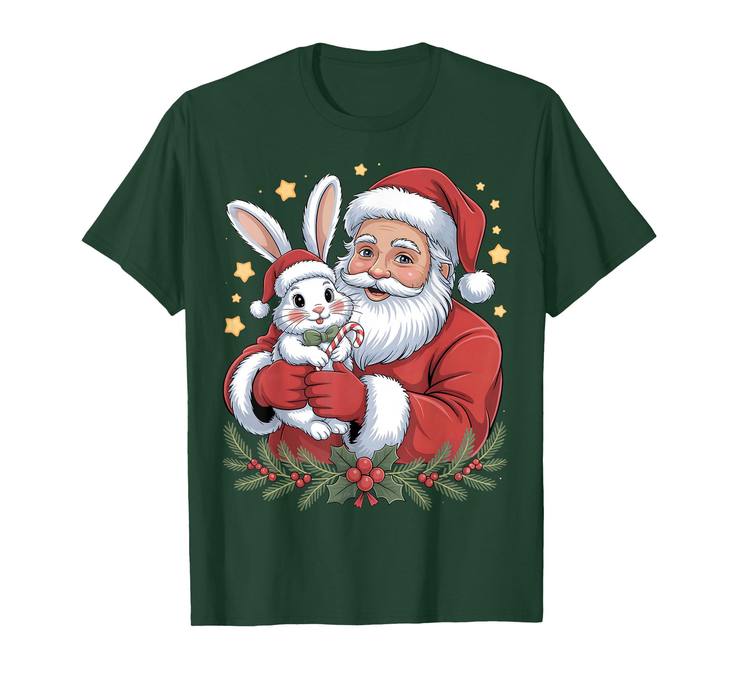 Xmas Rabbit Santa Christmas Holiday Cartoon Xmas Rabbit Gift T-Shirt