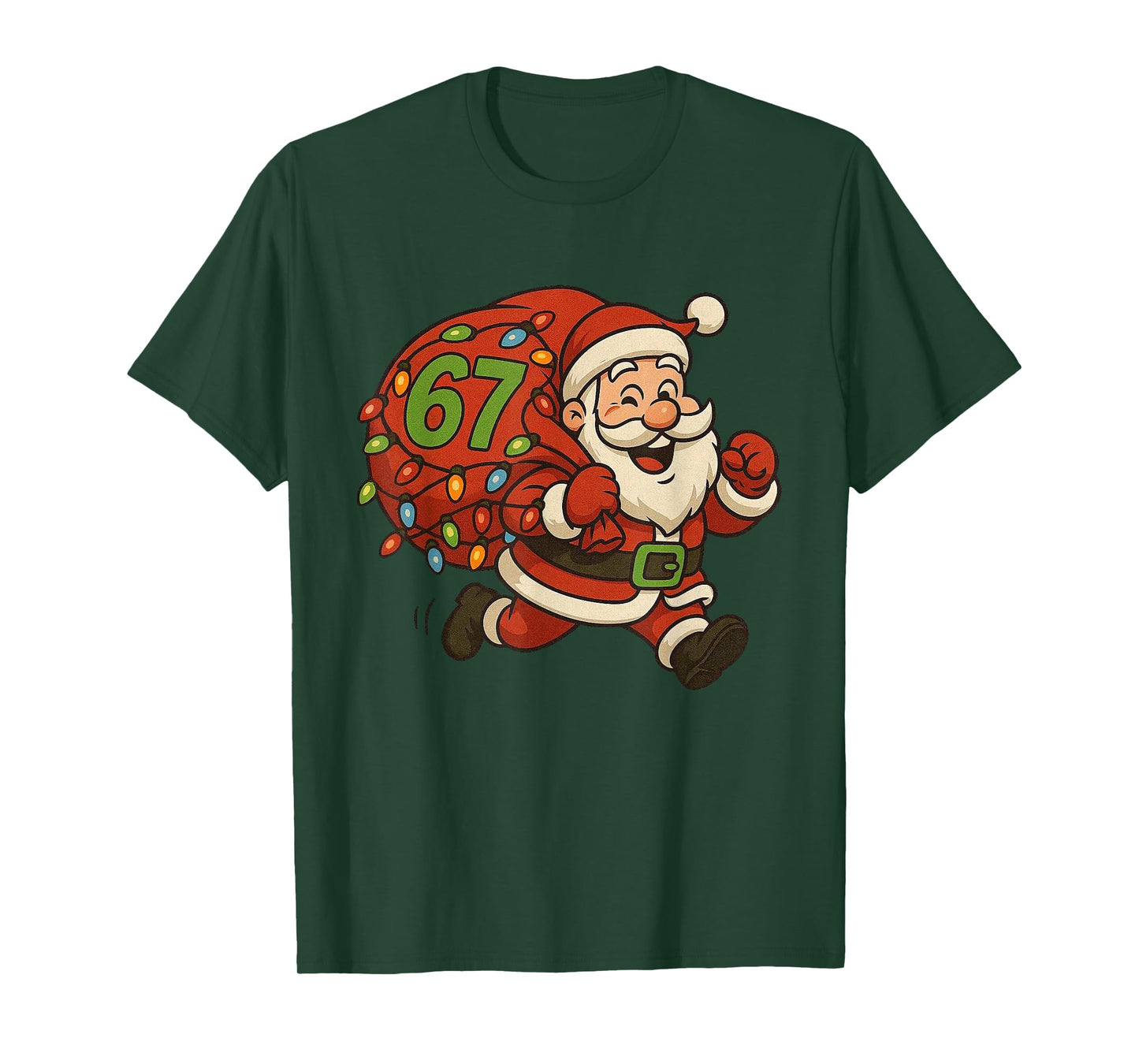 67 Christmas Funny Six Seven Meme Brainrot Santa Claus Boys T-Shirt
