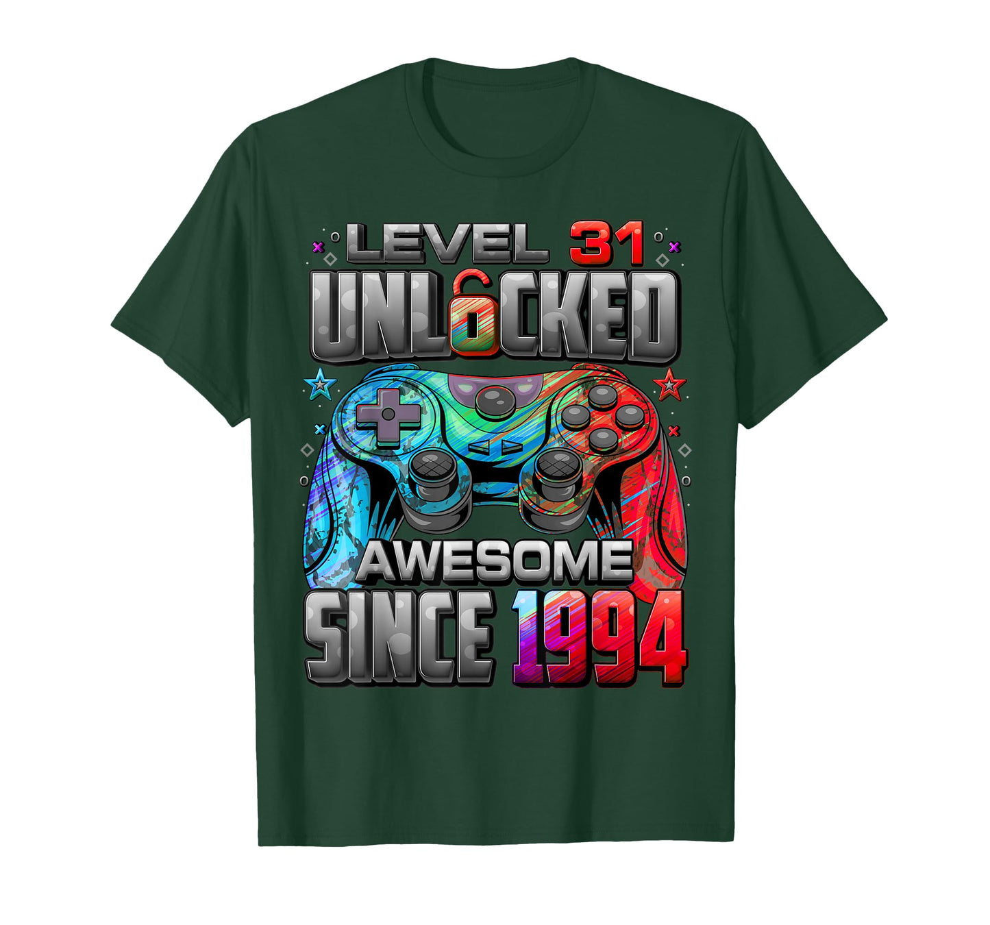 Level 31 Unlocked Awesome Since 1994 31st Birthday Gaming T-Shirt