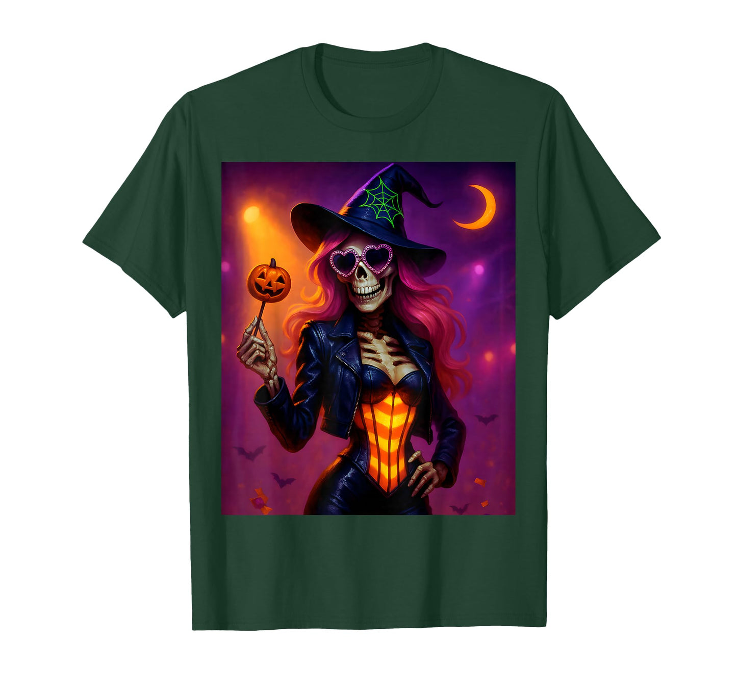 Skeleton Witch Halloween for Women T-Shirt