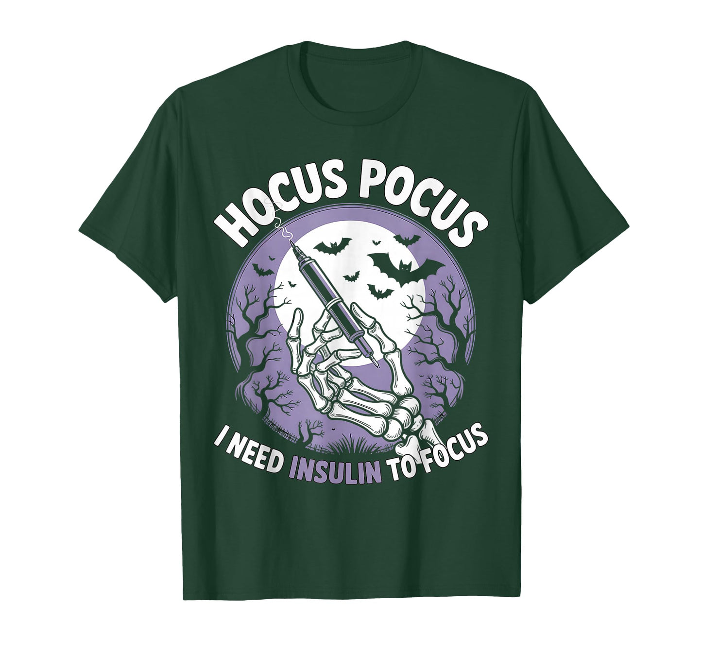 Hocus Pocus I Need Insulin to Focus Halloween Funny Medical T-Shirt