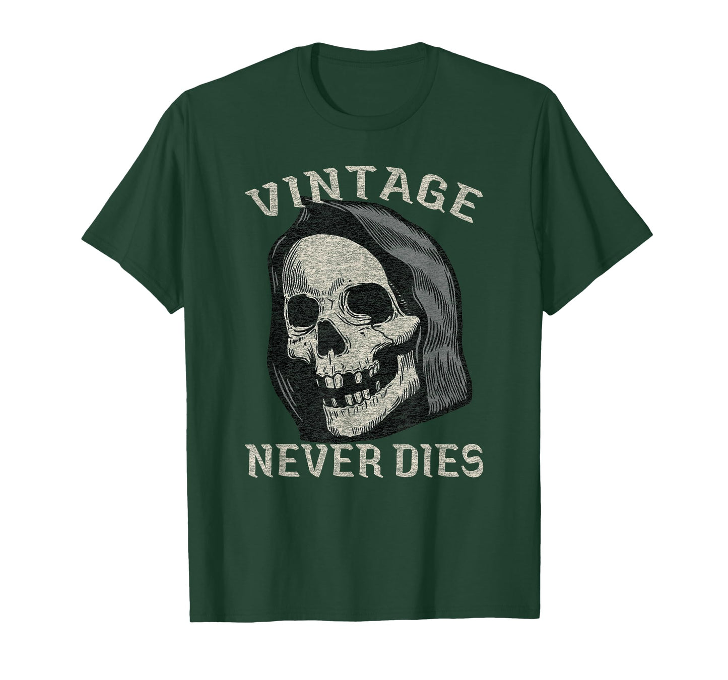 Funny Old Man Guy Skeleton Skull Vintage Graphic T-Shirt