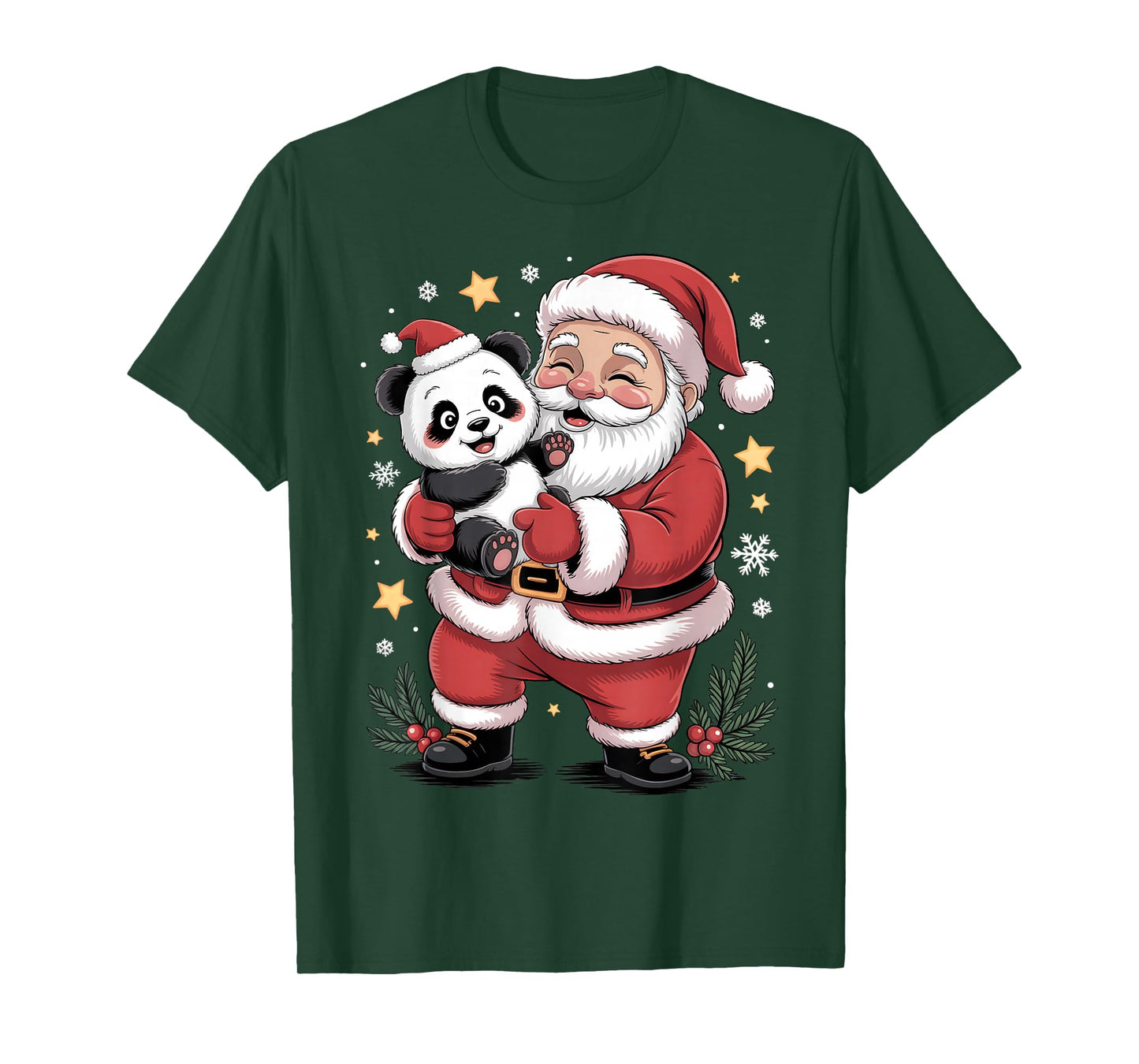 Xmas Panda Santa Christmas Holiday Cartoon Funny Kids Gifts T-Shirt