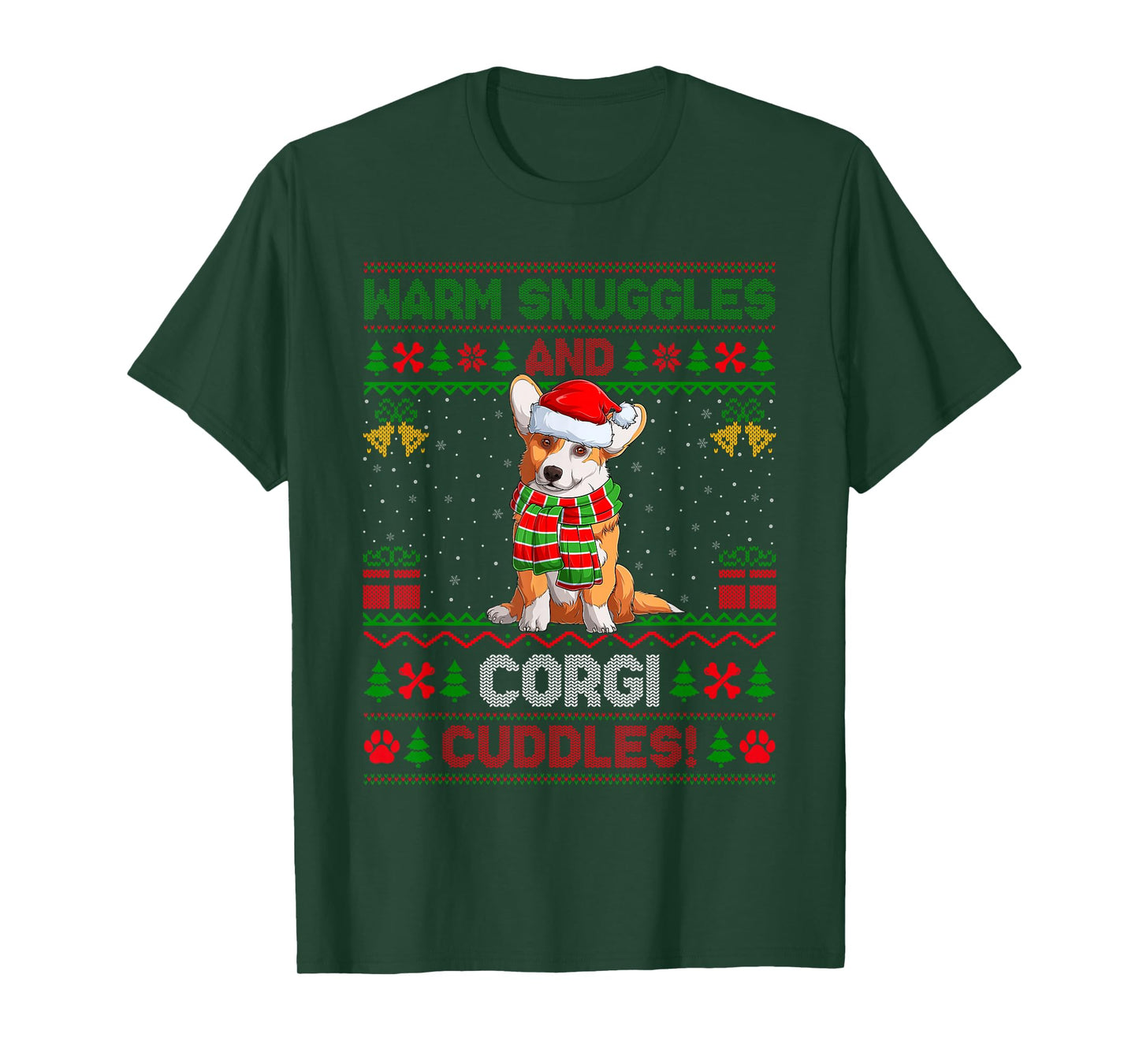 Corgi Dog Ugly Christmas Sweaters Funny Pet Dog Lover Xmas T-Shirt