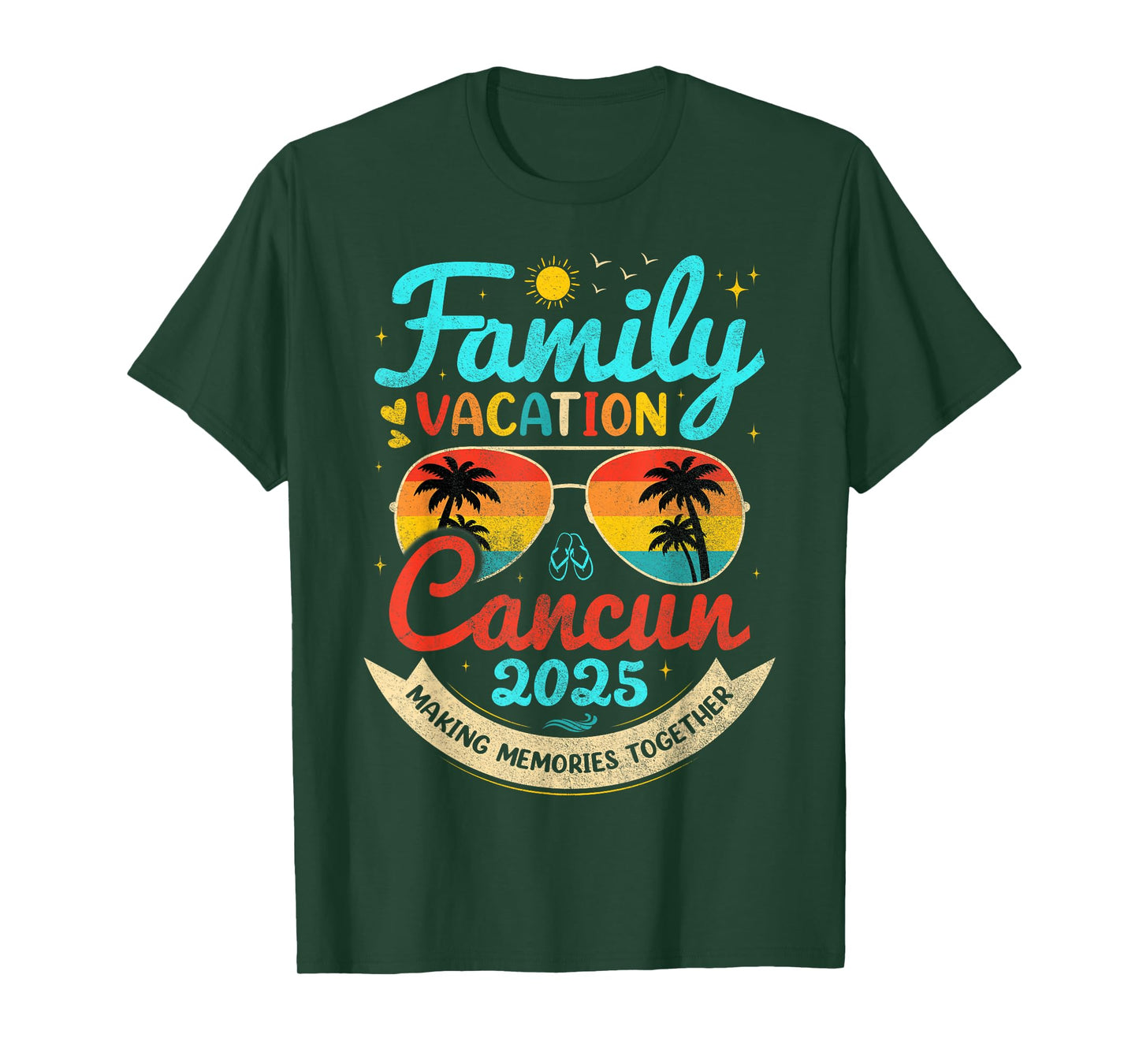 Vintage Family Vacation Cancun 2025 Beach Vacay Cancun Group T-Shirt