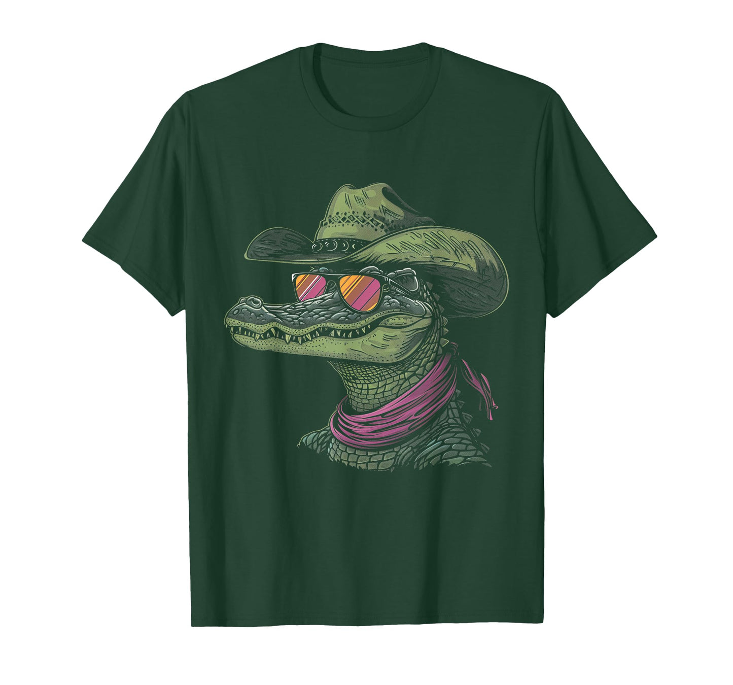Alligator Cowboy Hat Gator Crocodile Reptile Lover Funny T-Shirt