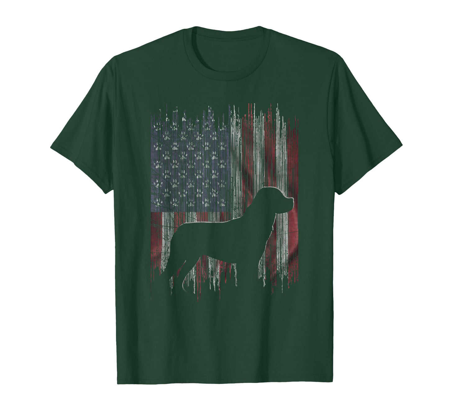 Vintage USA American Flag Love Rottweiler Dog Silhouette T-Shirt for Men Women Kids