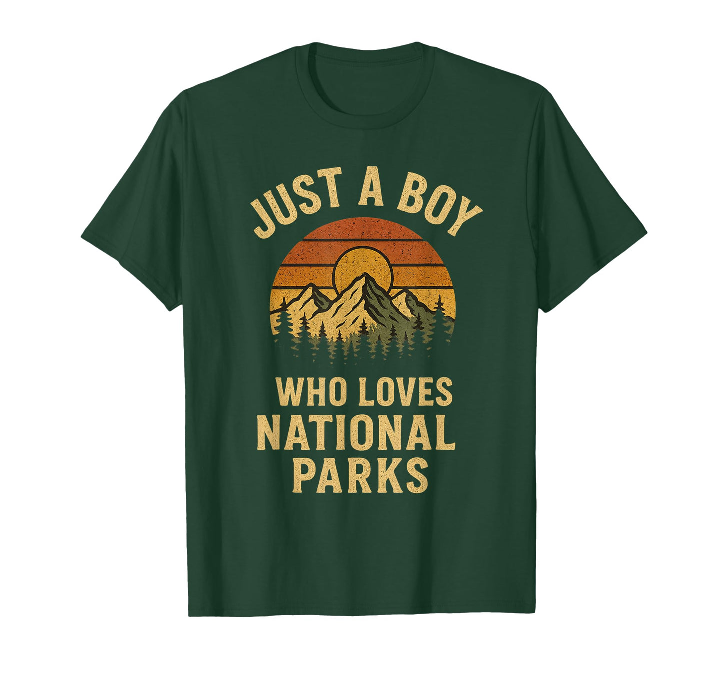 Just A Boy Who Loves National Parks Retro Camping vintage T-Shirt