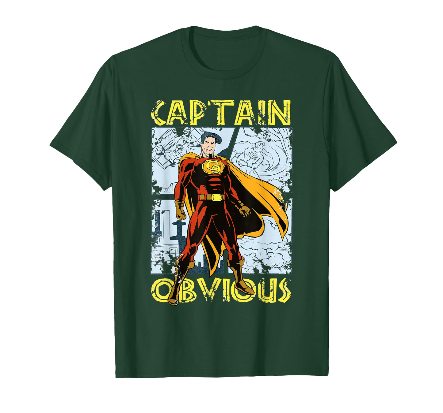 Captain Obvious – Funny Retro Comic Style Superhero Design T-Shirt
