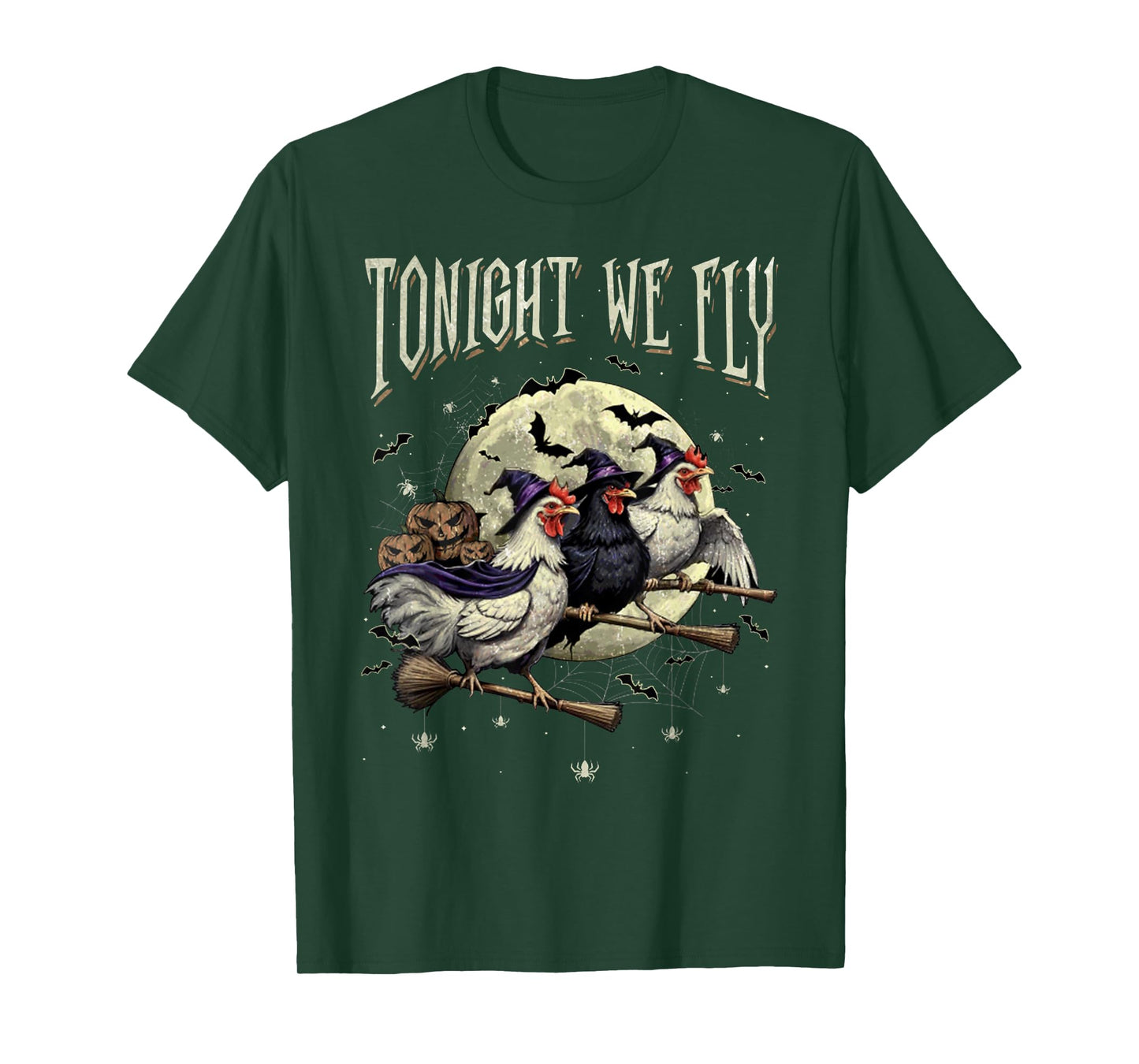 Tonight We Fly Funny Chicken Spooky Season Farm Halloween T-Shirt