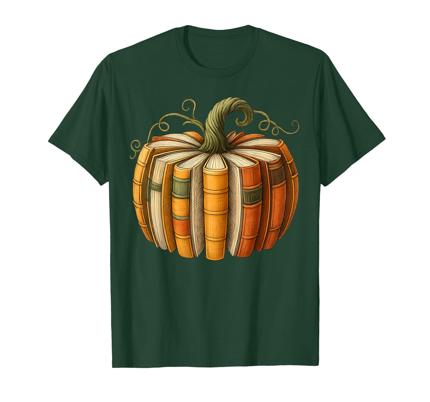 Fall Book Pumpkin Retro Reading Halloween Teacher T-Shirt