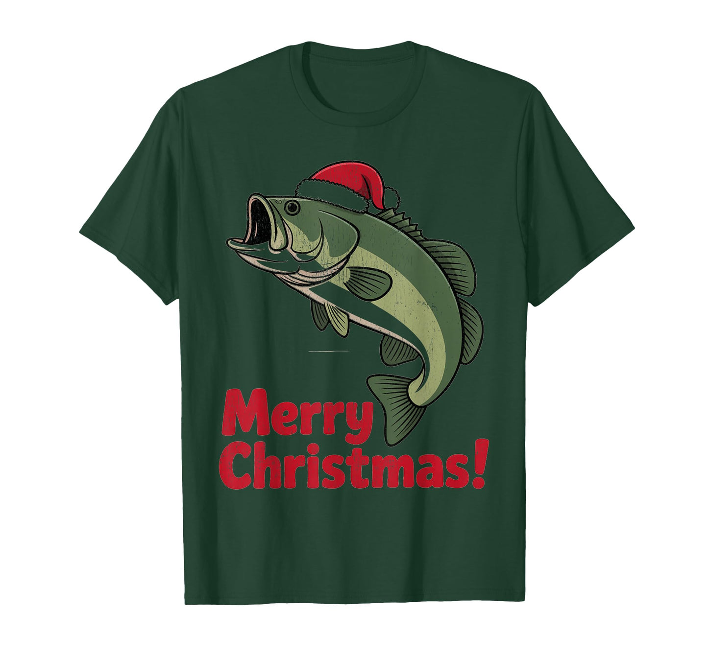 Merry Christmas Funny Shark Santa Hat Ugly Sweater T-Shirt