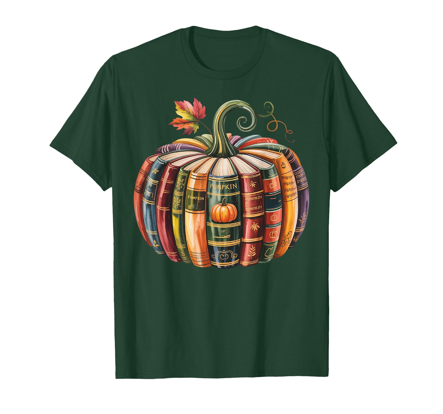 Fall Book Pumpkin Halloween Reading Book Lovers Teacher Kids T-Shirt