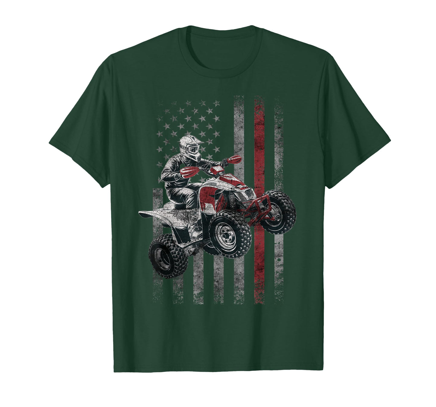 Vintage American Flag ATV Racing 4 Wheeler Dirt Bike ATV T-Shirt