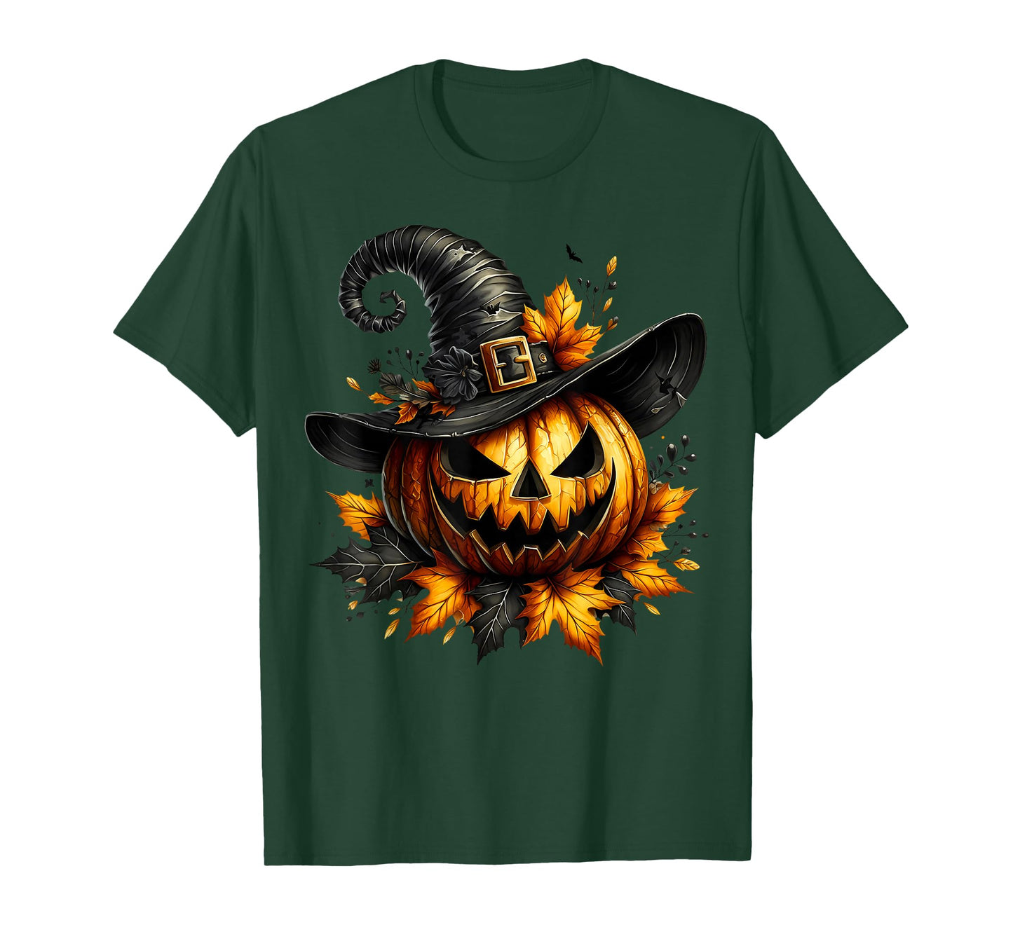 Witchy Jack O Lantern in Witch Hat Pumpkin Halloween Lover T-Shirt