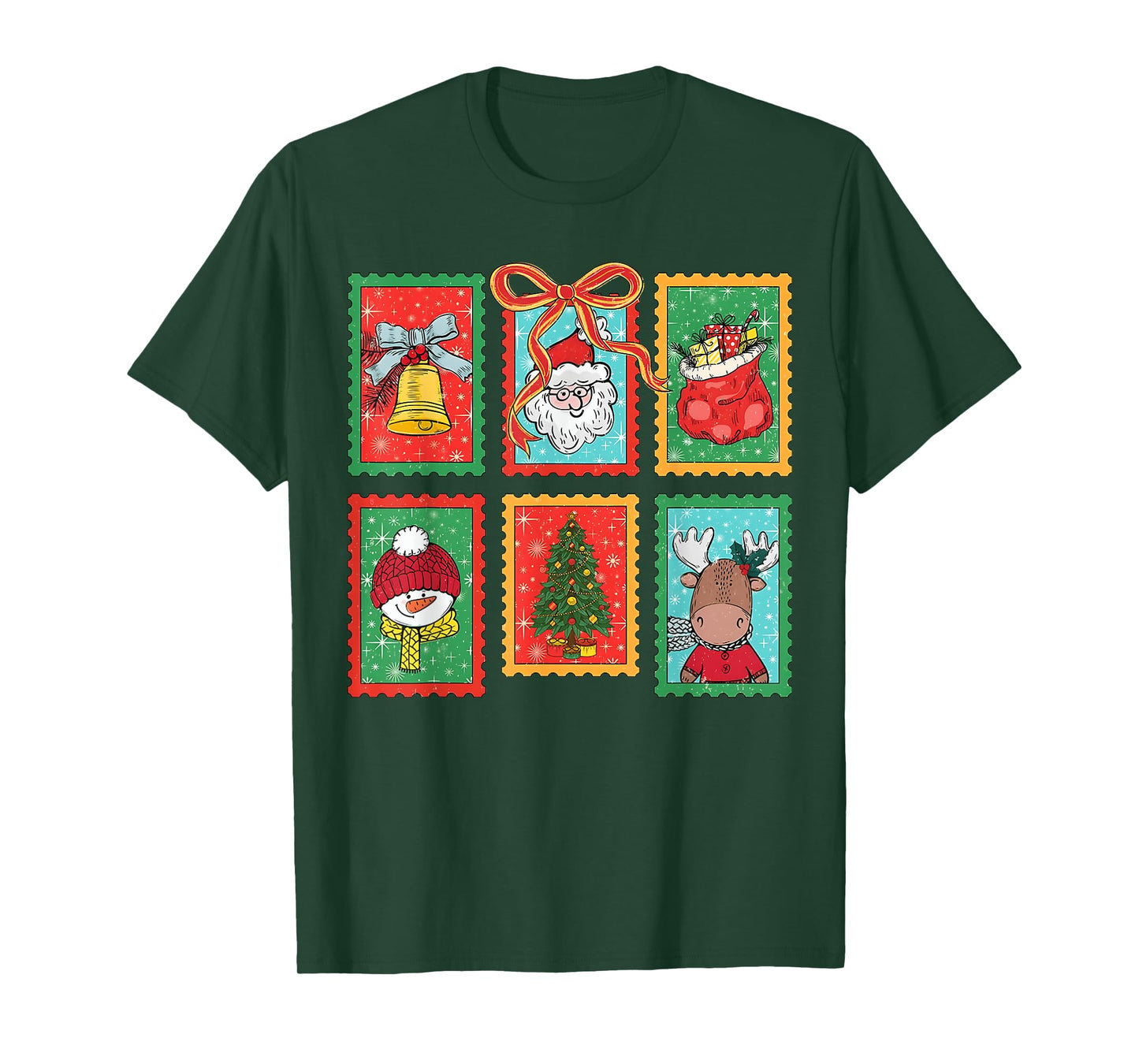 Vintage Christmas Tree Holiday Graphic Coquette Bow Santa T-Shirt