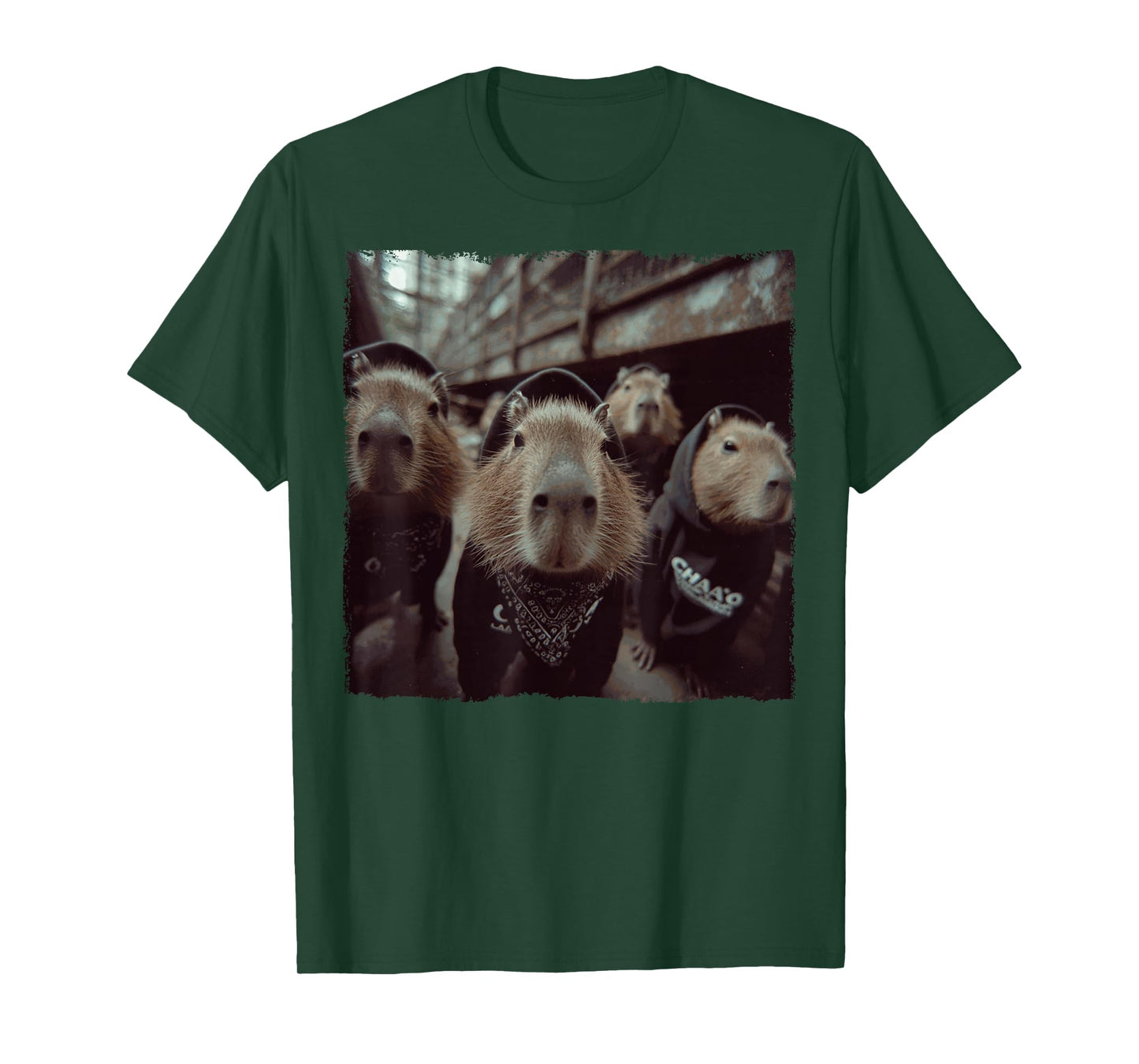 Funny Graphic Capybara Gangster Funny T-Shirt