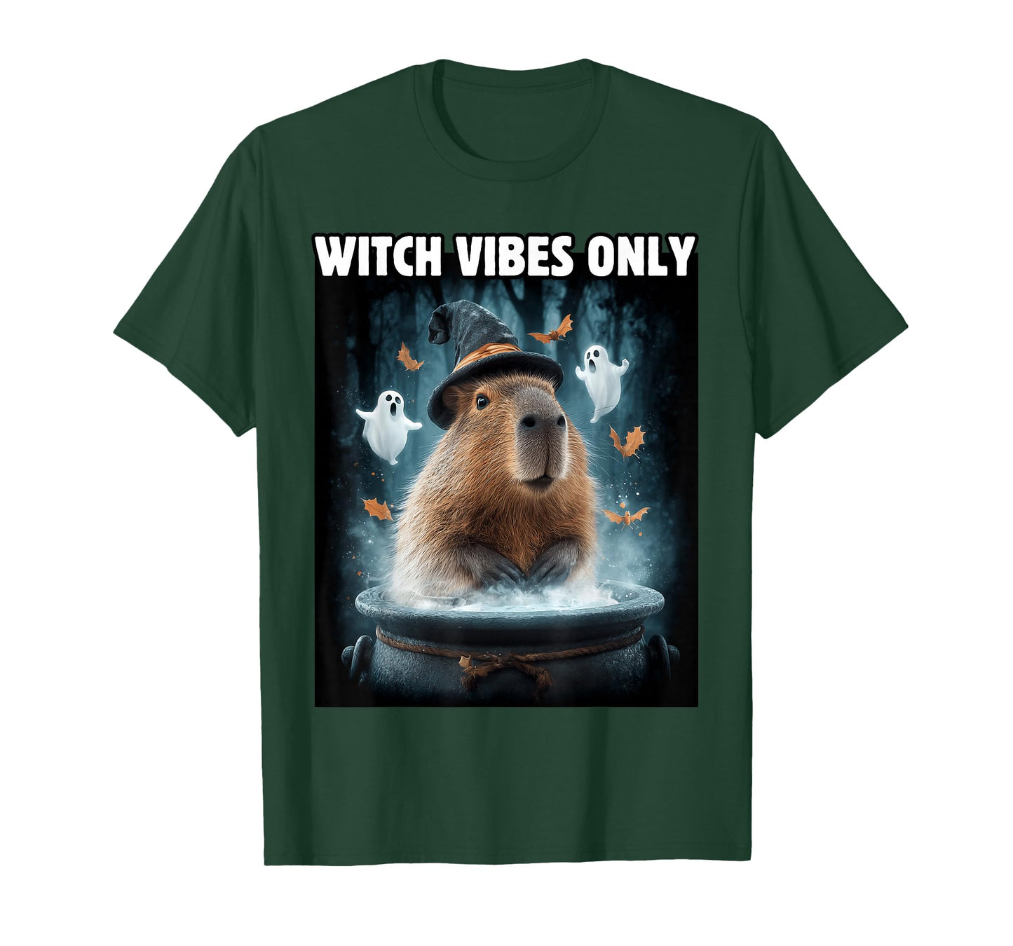 Funny Halloween Witch Capybara T-Shirt