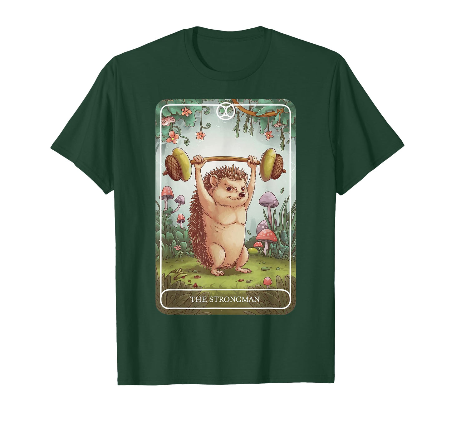 Tarot Card Hedgehog Strongman Lifting Workout Gym Fitness T-Shirt