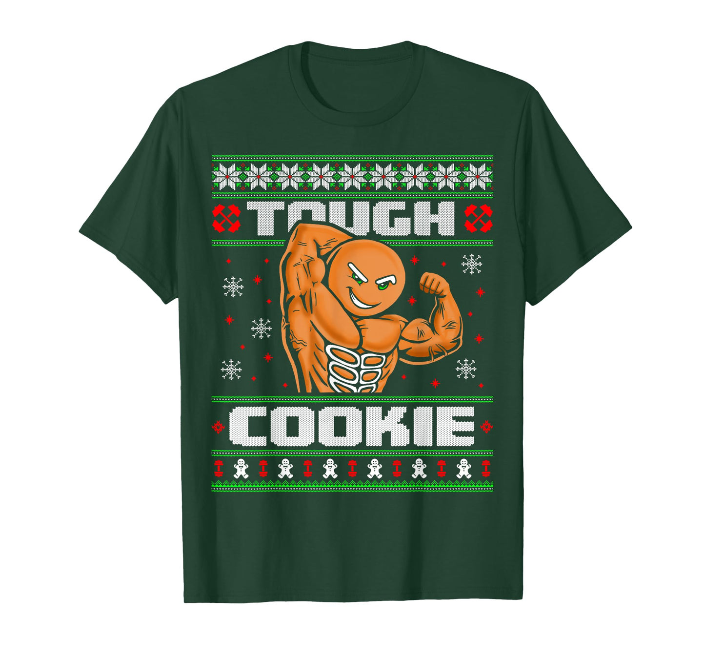 Gingerbread Man Funny Christmas Workout Gym Ugly Sweater T-Shirt