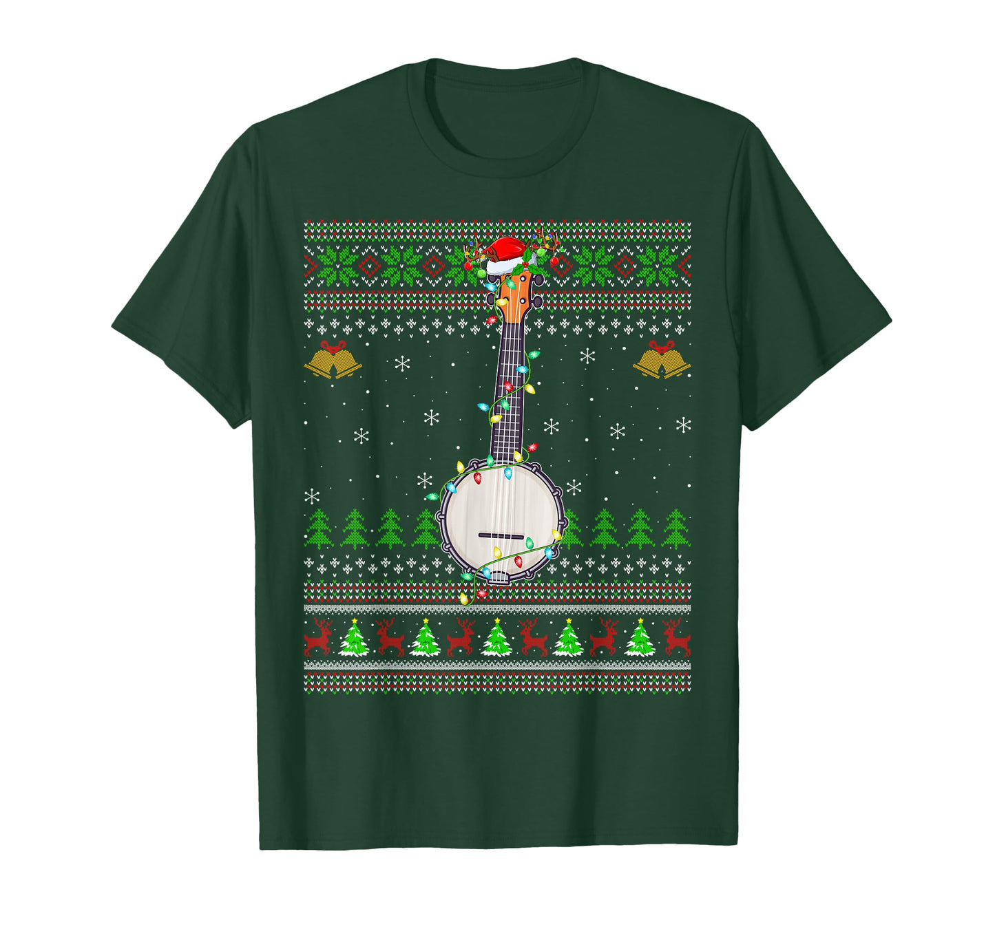 Banjo Ugly Christmas Sweaters Banjo Music Lover Xmas T-Shirt
