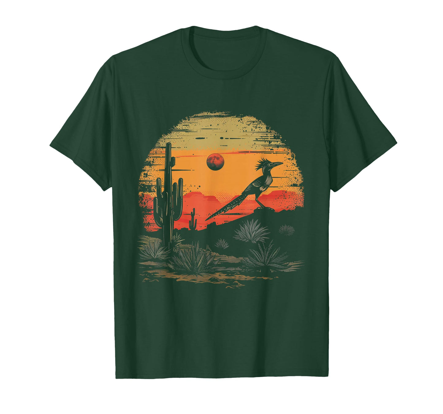 Roadrunner Bird Desert Landscape Cactus Arizona Texas Nevada T-Shirt