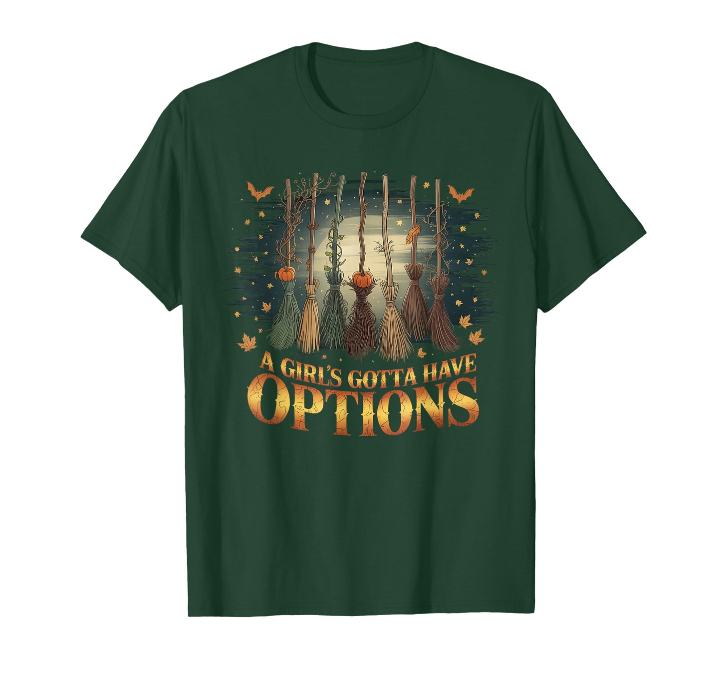 Retro a Girl’s Gotta Have Options Spooky Witches Halloween T-Shirt