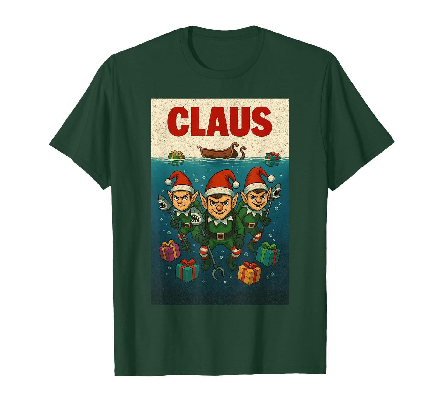 Creepy Claus Horror Christmas Dark Elf Top T-Shirt